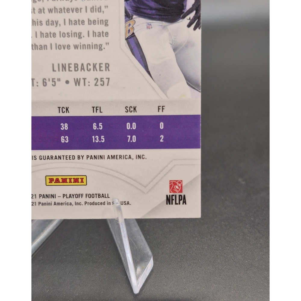 2021 Panini Playoff Odafe Oweh #255 Red Zone Autograph (RC) Baltimore Ravens - Picture 9 of 10